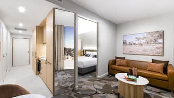 Pillow-top beds, in-room safe, laptop workspace, blackout curtains