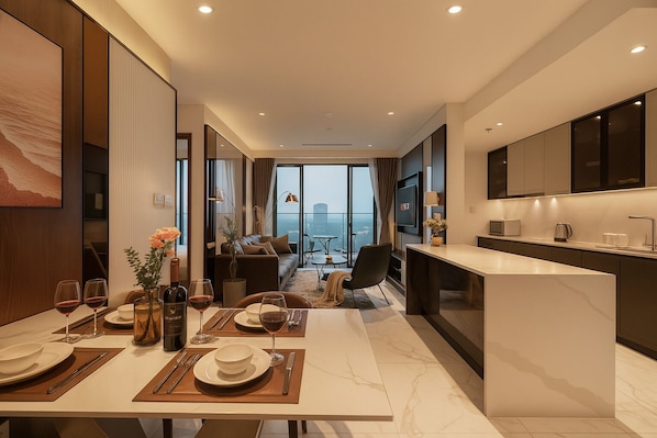 Basic Apartment, 2 Bedrooms, Balcony, City View | Minibar, individually decorated, individually furnished, desk