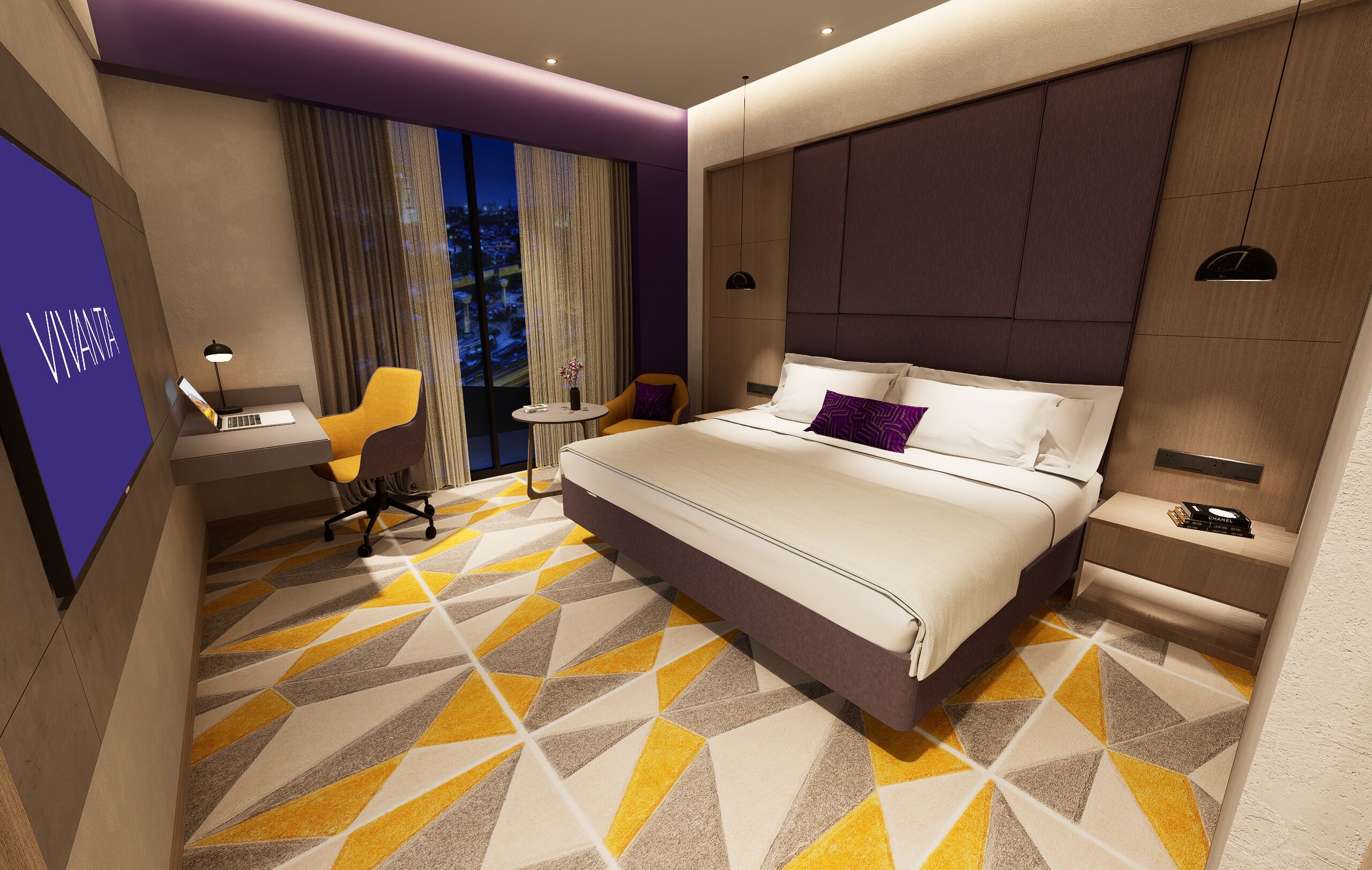 Premium bedding, minibar, desk, laptop workspace