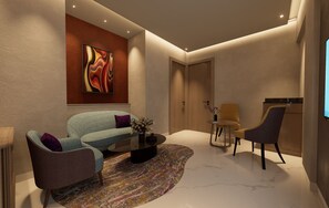 Suite (Vivanta) | Living area | 50-inch Smart TV with cable channels - Vivanta Gurugram, Sector 95A (Gurugram)