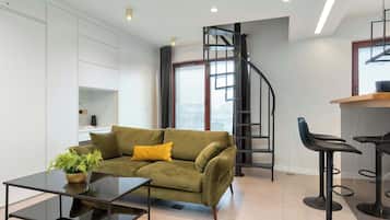 TV, fireplace, offices