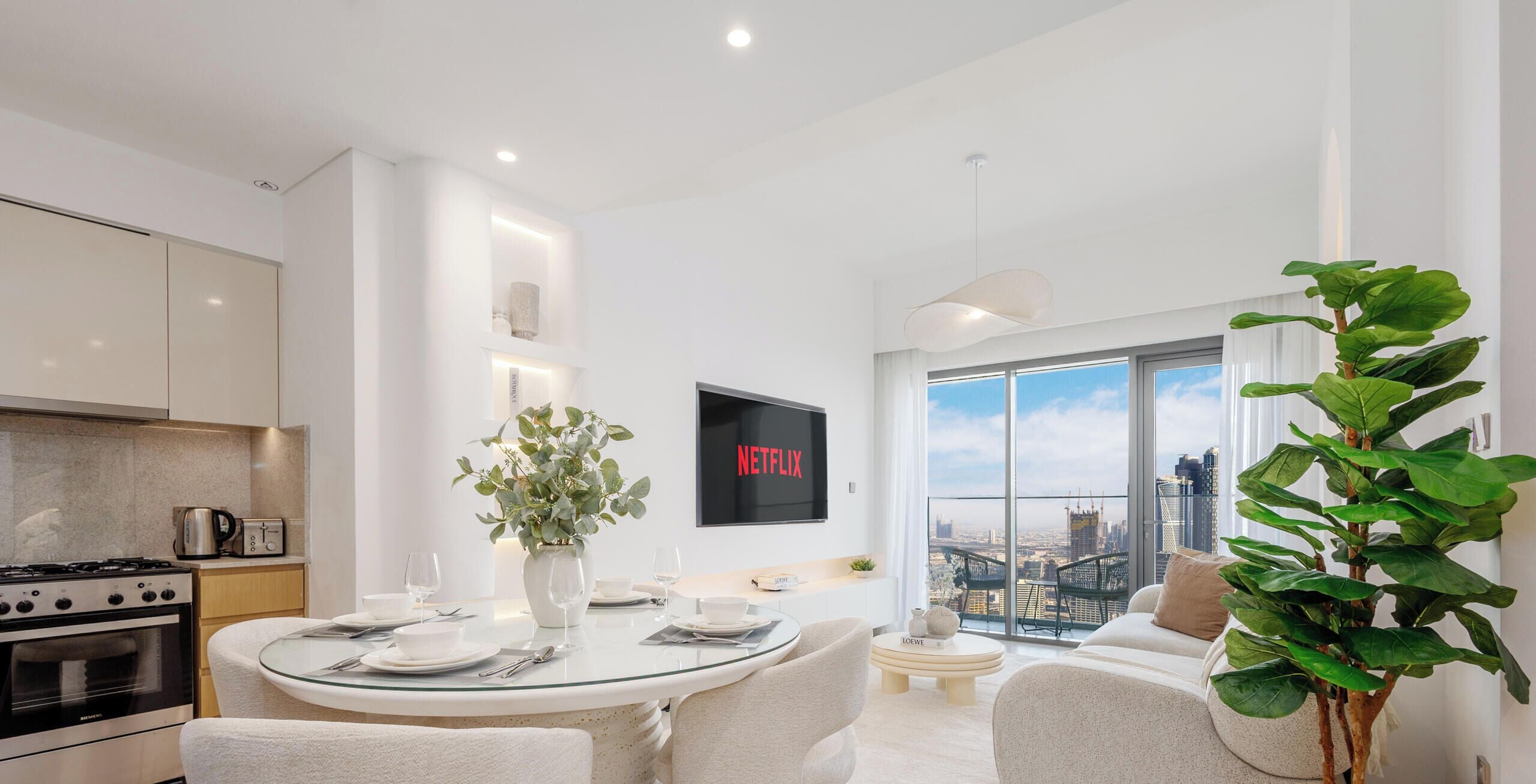 Appartement, vue sur la ville | Aire de séjour