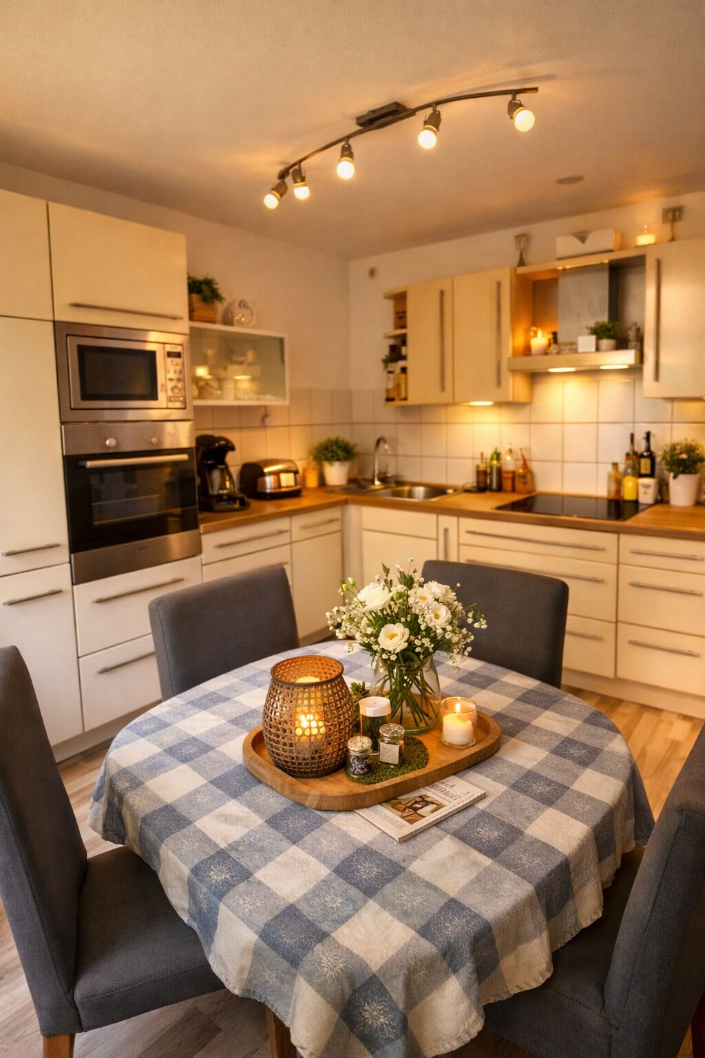 Kühlschrank, Mikrowelle, Herdplatte, Geschirrspüler