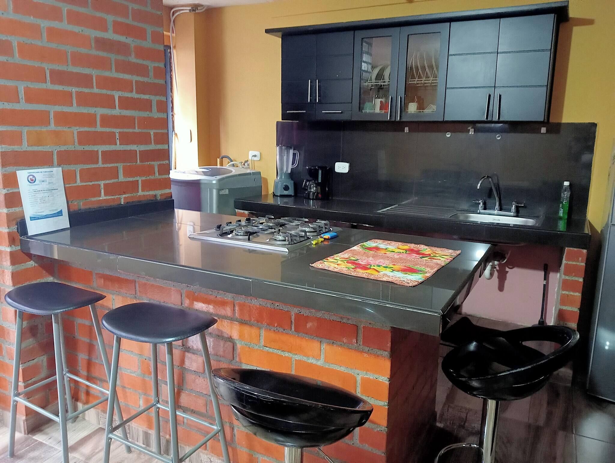 Fridge, microwave, coffee/tea maker, toaster