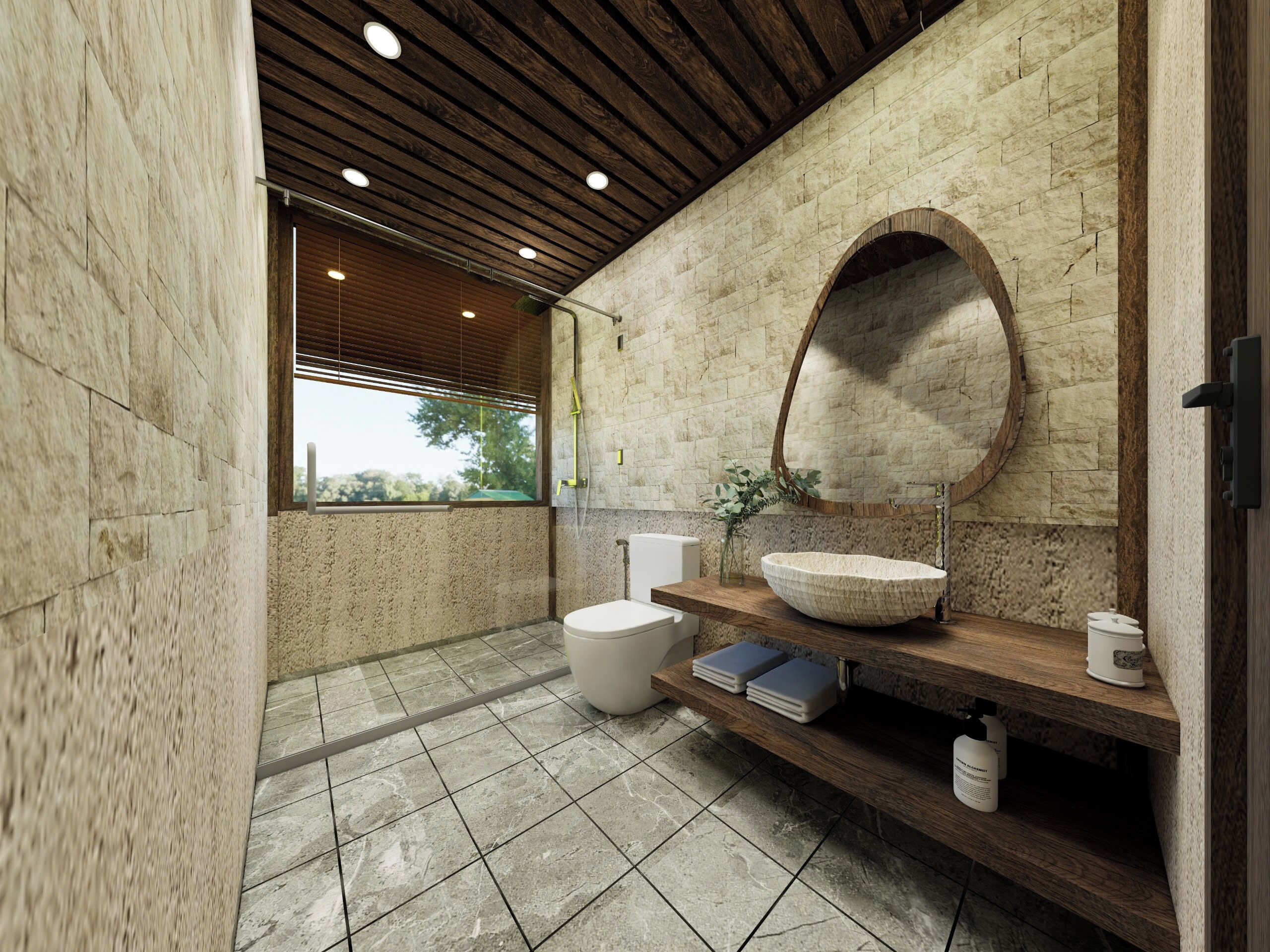 디럭스 더블룸, 산 전망 | 욕실 | 무료 세면용품, 헤어드라이어, 타월, 비누