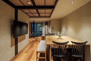 Traditional House, 3 Bedrooms, Kitchen, Garden View | Living area - Yumeha Machiya House (Kyoto)