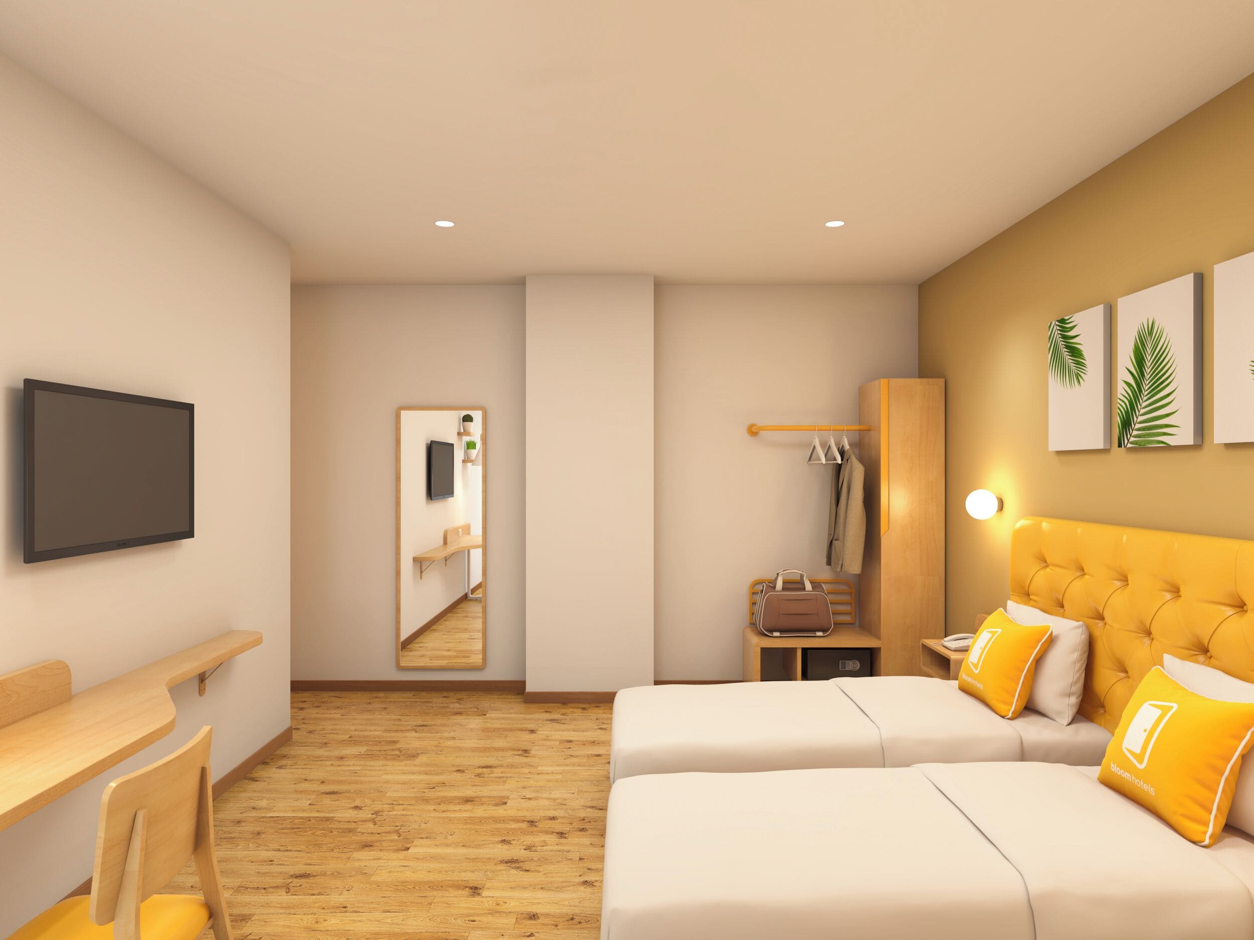 Habitació amb dos llits individuals Deluxe | Escriptori i espai de treball apte per a portàtils 