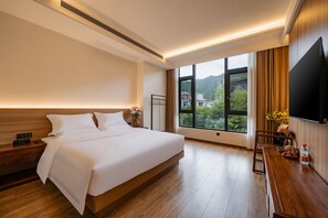 Chambre Double, vue parc | Literie de qualité supérieure, couette en duvet d'oie