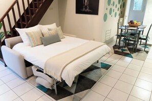 1 habitación, tabla de planchar con plancha, wifi y ropa de cama 