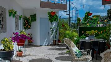 Chambre, 1 chambre, fumeurs, vue montagne | Terrasse/Patio