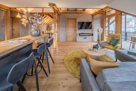 Appartamento, vista lago (Feuerwache am See 3) | Area soggiorno. Feuerwache am See