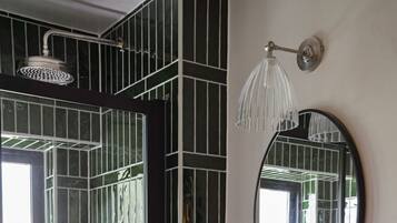 Hair dryer, towels, toilet paper