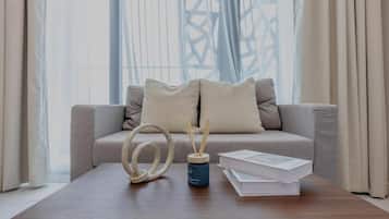 Apartment, Balkon, Stadtblick | Wohnbereich