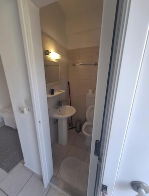 Doppia Standard, vista città | Bagno | Asciugamani, sapone, shampoo, carta igienica