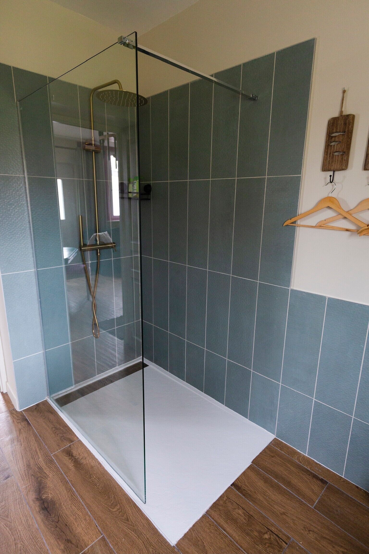 Dusche, Haartrockner, Handtücher