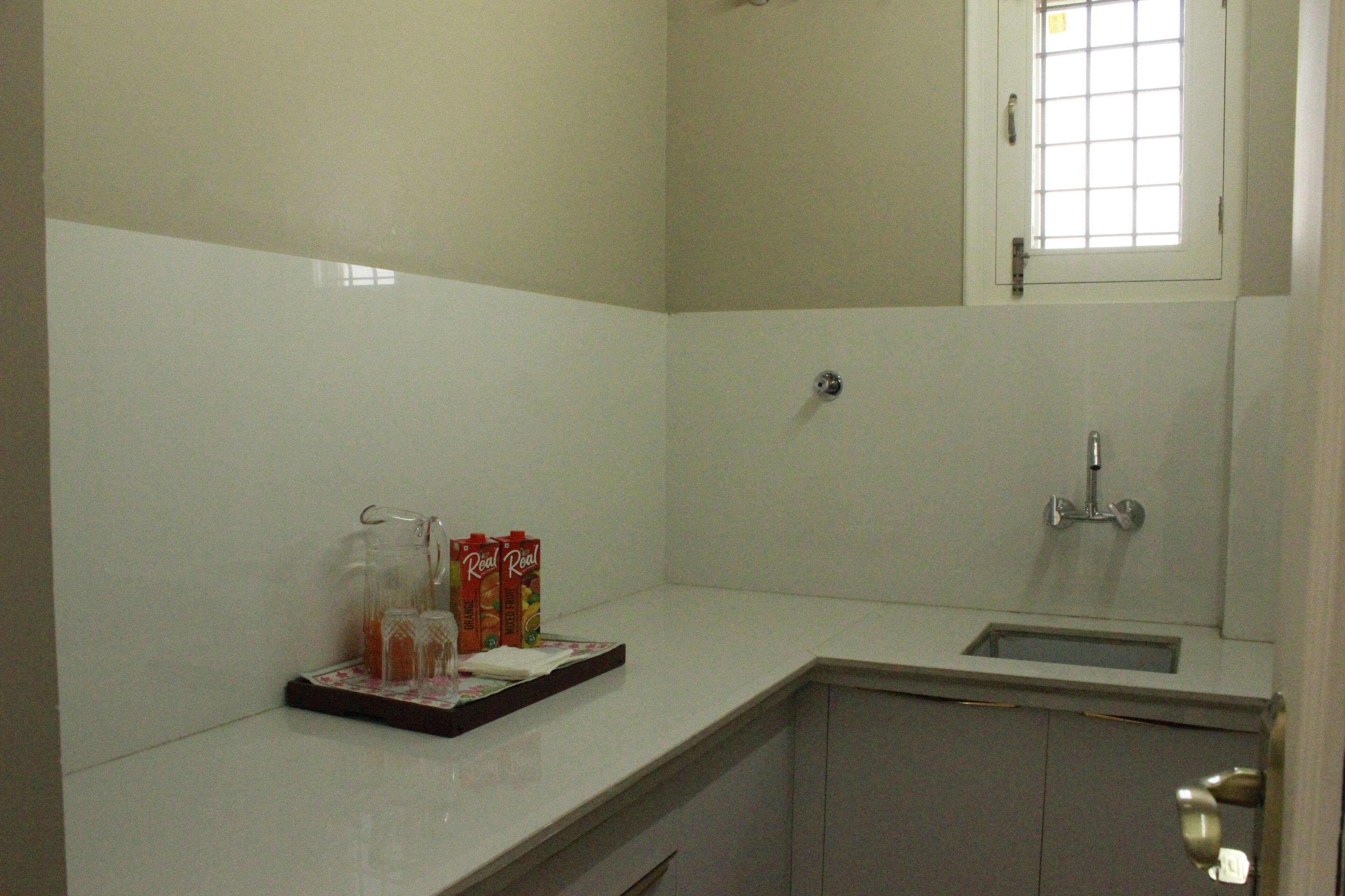 Shower, towels, soap, toilet paper