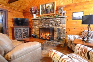 Smart TV, fireplace, video games