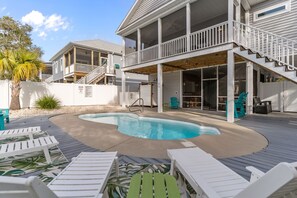 Pool - Backyard Pool Oasis and Coastal Charm in OKI (Oak Island)