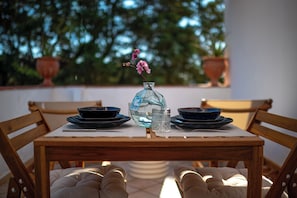 Deluxe tweepersoonskamer, uitzicht op zee, uitzicht op zee | Terras