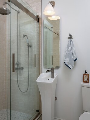 Ducha, secador de pelo, bidé y toallas