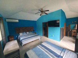 Family Bungalow, Patio, Pool View | Premium bedding, memory foam beds, desk, laptop workspace - Coconut Lodge (Las Cumbres)