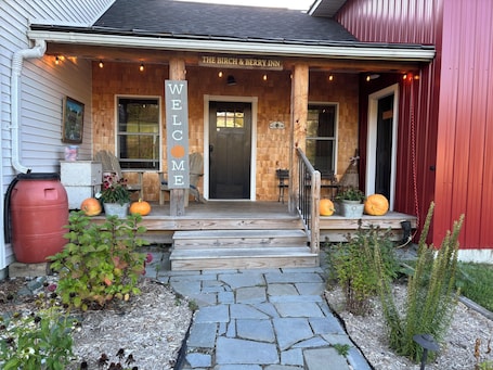 Exterior detail. Birch Sunset - private room in a Cozy boutique hotel in Hinesburg, Vermont