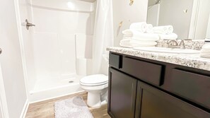 Towels, soap, toilet paper