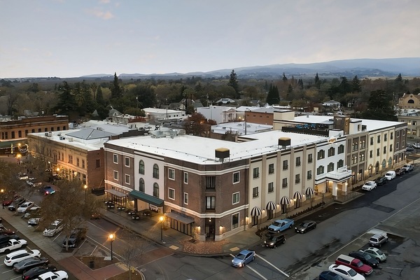 Soak up sunset views over the hotel and town streets.