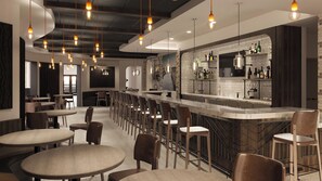 Suíte superluxo, 1 cama King | Bar (na propriedade)