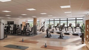 Suíte superluxo, 1 cama King | Sala de fitness
