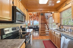 Fridge, microwave, oven, stovetop - Cabin w/Mountain Views! Hot Tub! Pool! Location! (Sevierville)