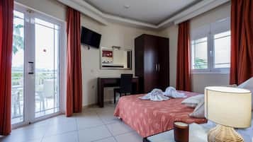 Superior Apartment, Pool View | In-room safe, soundproofing, free WiFi, bed sheets