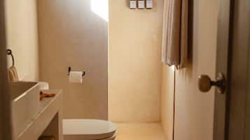 Shower, towels, shampoo