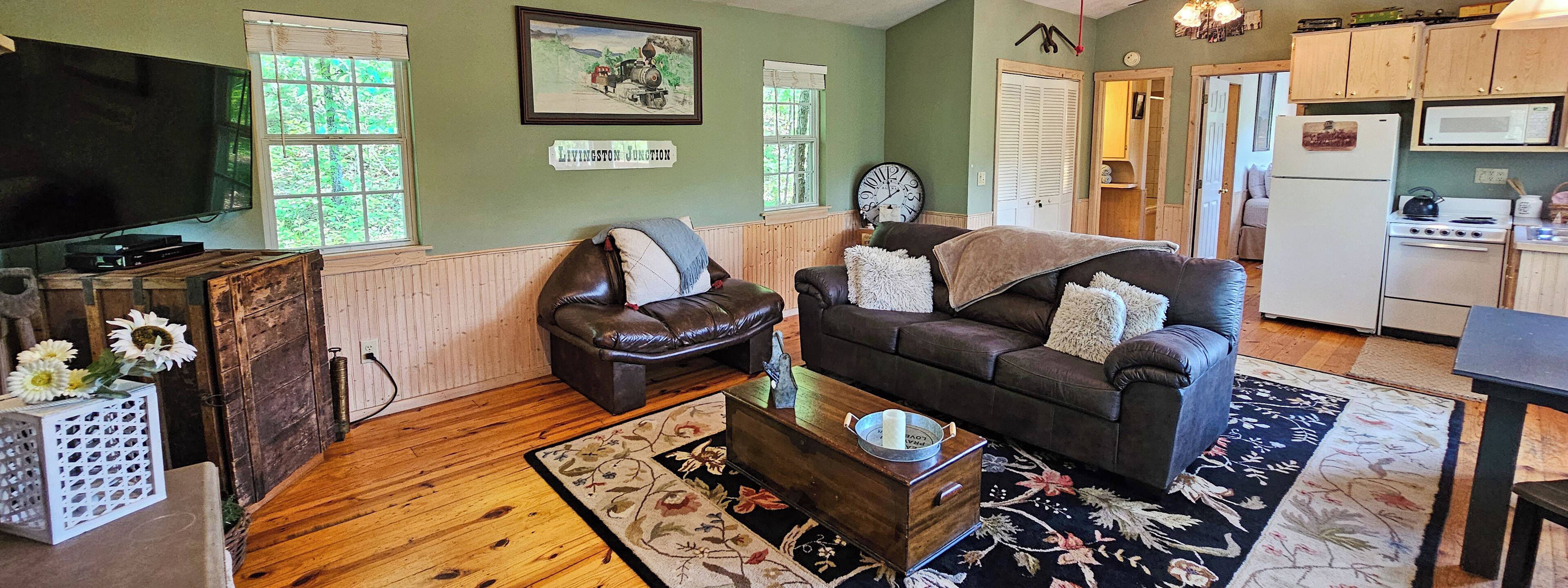 智能电视、壁炉、DVD 播放器、书