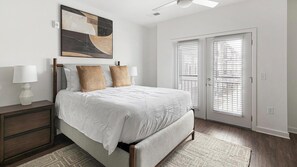 Desk, iron/ironing board, WiFi, bed sheets - Landing | Stylish Studio, Clubhouse, Yoga Studio (Raleigh)