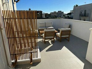Terrace/patio - House 10 min walk from the sea, equipped with terrace equipped with outdoor shower (Marina di Ginosa)