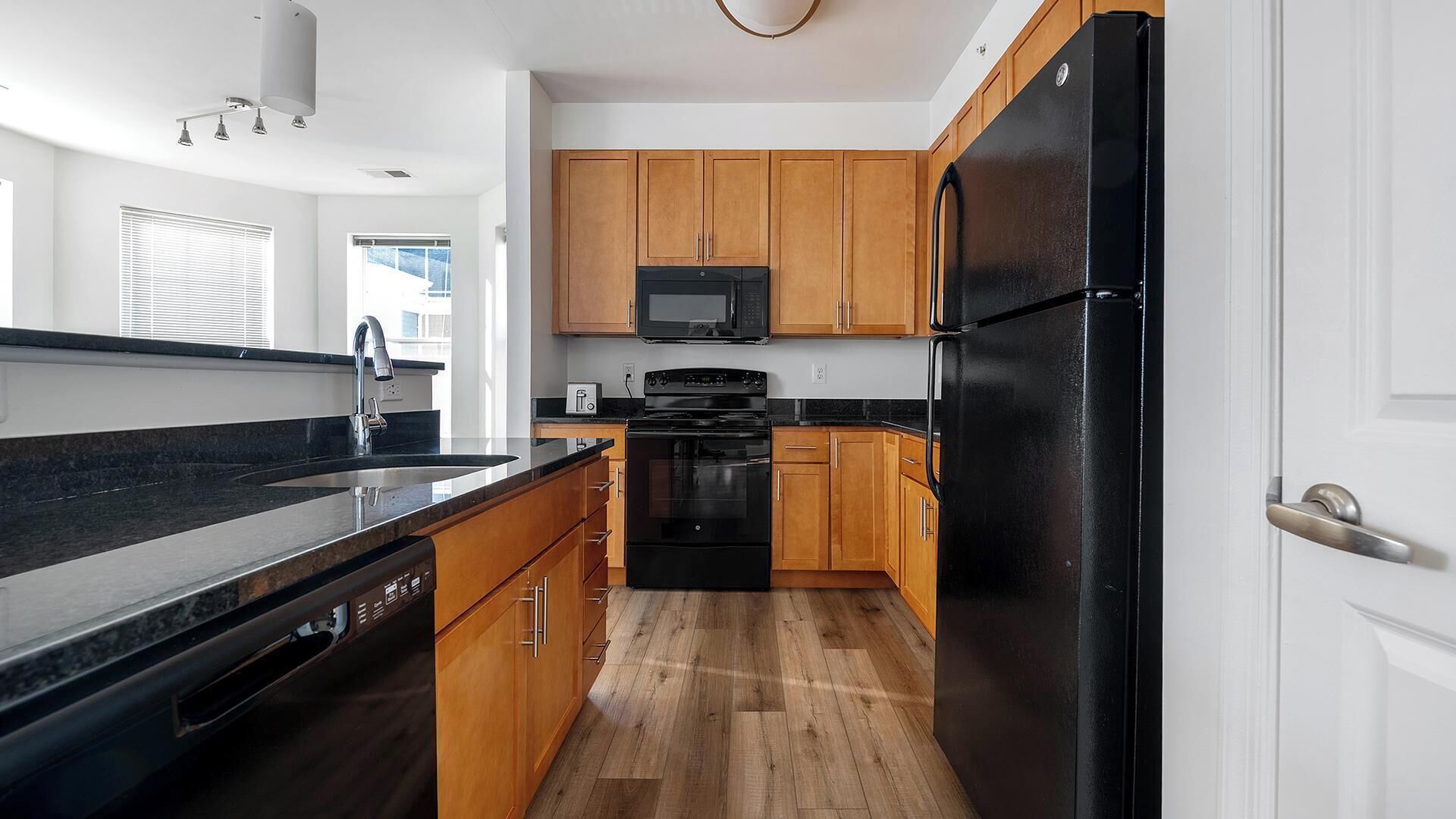 Fridge, dining tables