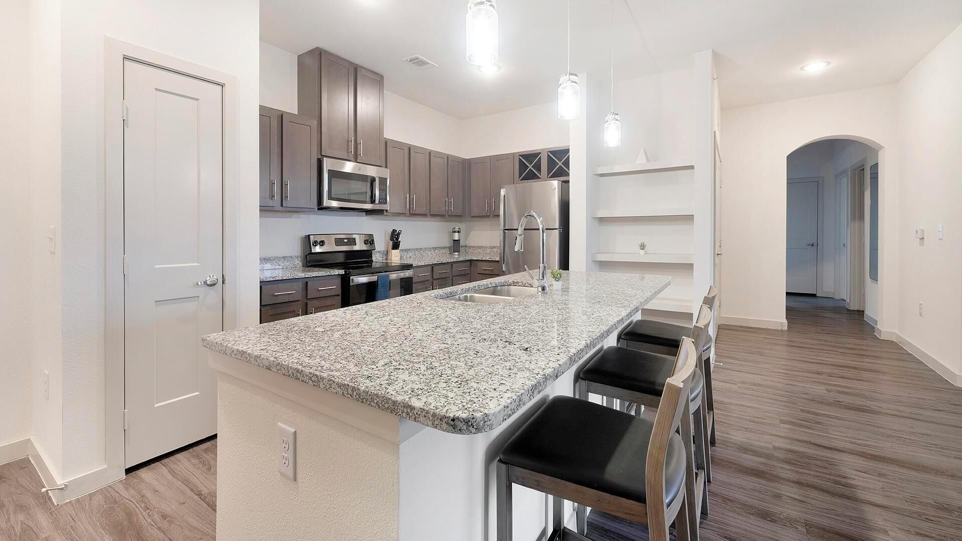 Fridge, dining tables