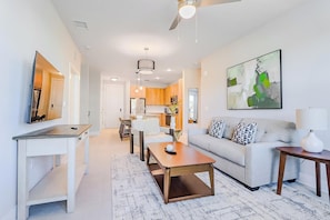 Living area - Landing | Stunning 2BD, Gym, Pool (Palm Bay)