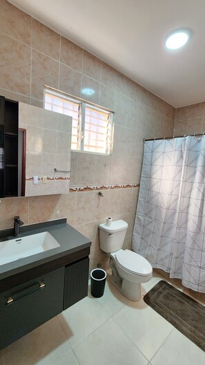 Shower, towels - Cozy 2 bedroom house in marvelous Cabrera- Nagua with AC (Cabrera- Nagua)