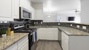 Fridge, dining tables - Landing | Stylish 2BD, Pool, Clubhouse (San Antonio)