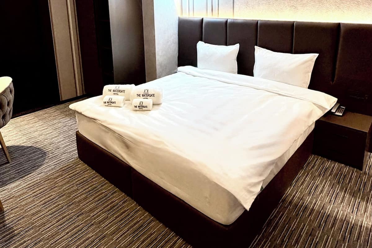 In-room safe, desk, laptop workspace, blackout curtains