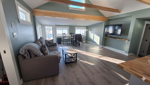 Modern Hermon Pond Retreat: 25ft to Shore, 15m to Bangor, Ice Fishing!