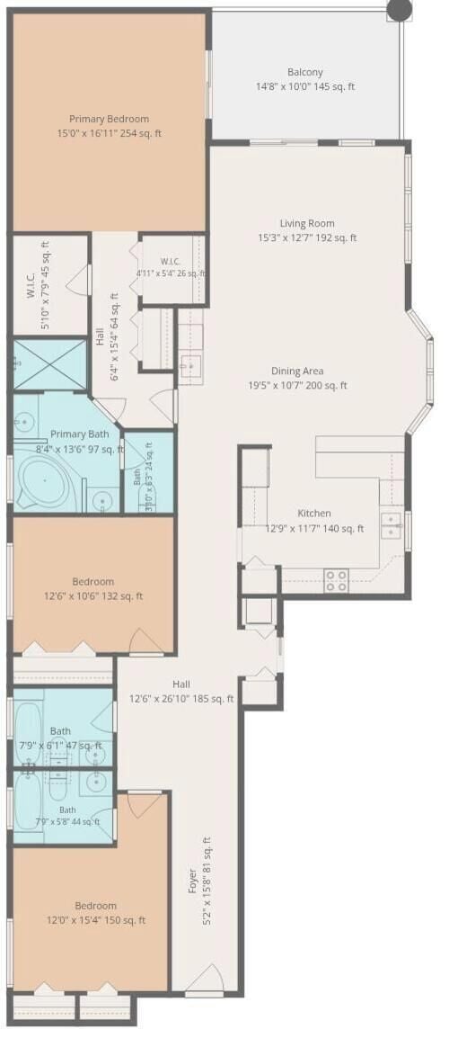 Condo, Multiple Beds (Atlantic Villas 202) | Floor plan