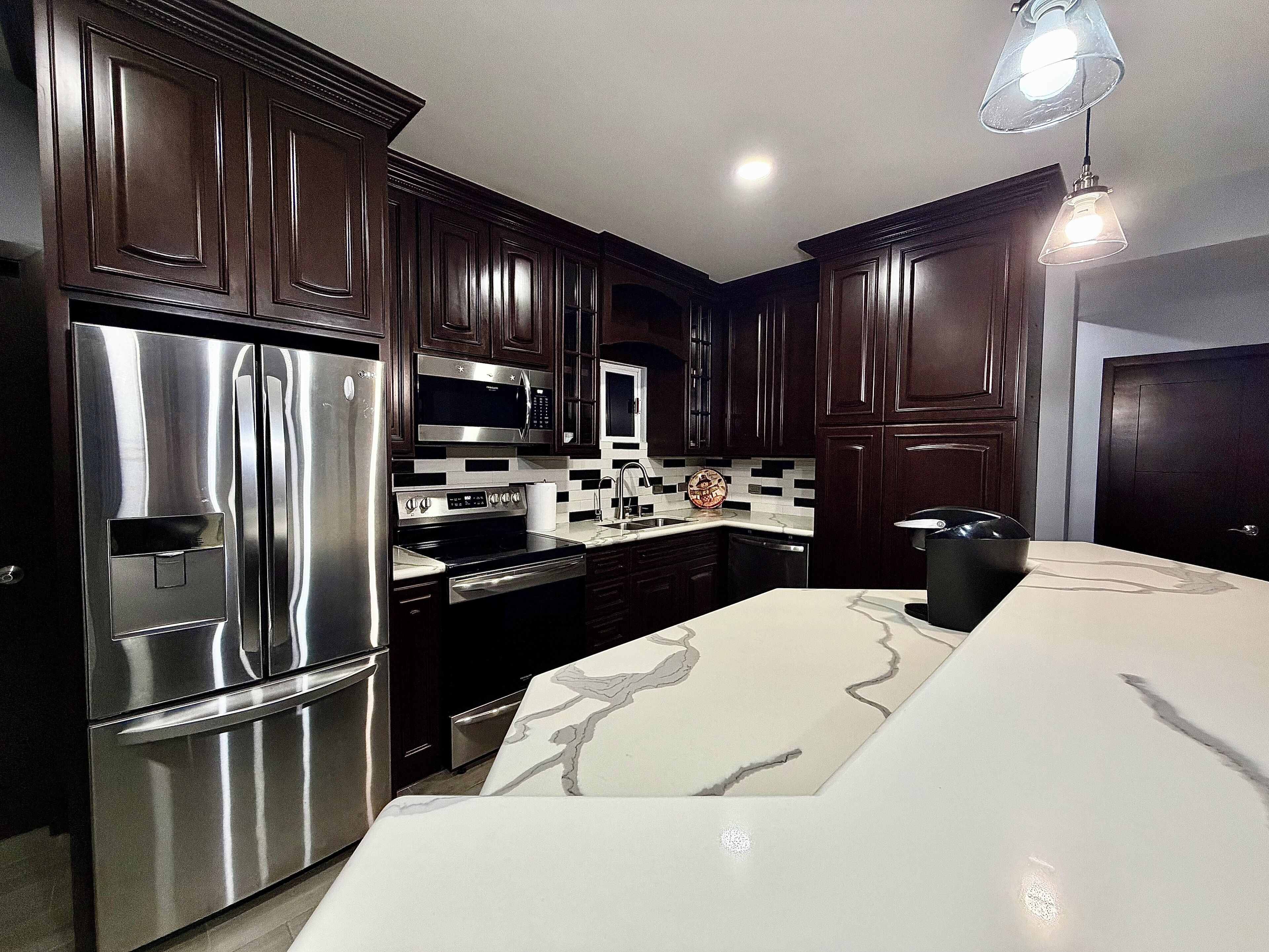 Microwave, oven, stovetop, dishwasher