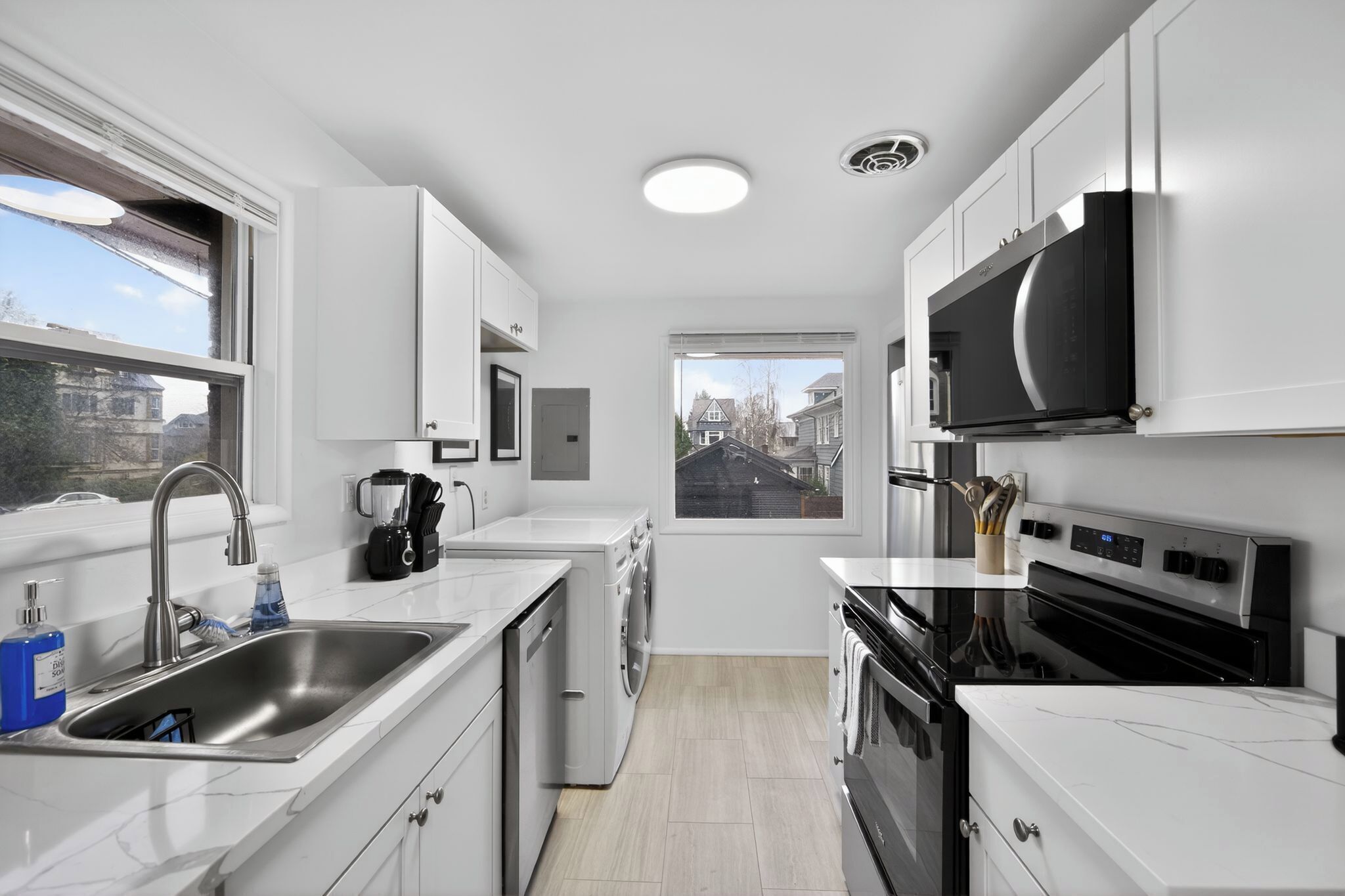 Microwave, oven, stovetop, dishwasher