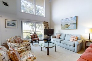 House, Multiple Beds, Patio (3047 Club Villas) | Living area - Amelia Island Plantation Townhome With Amazing Marsh Views, Wifi & Shared Pool (Fernandina Beach)