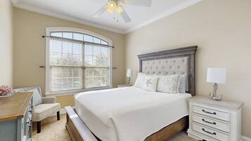 House, Multiple Beds, Patio, Pool View (St Simons Serenity) | 3 bedrooms, individually decorated, individually furnished, bed sheets