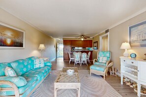Condo, 1 Queen Bed with Sofa bed, Balcony, Garden View (Catch Me at the Conch) | Living area - Cozy Condo With Balcony, Walking Distance to Conch House and Wifi (St. Augustine)