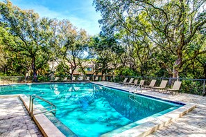 Pool - Dog-friendly Beach Wood Villa Across the Street From the Beach With Pool (Fernandina Beach)